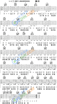 童话吉他谱原版,童话吉他谱原版f调